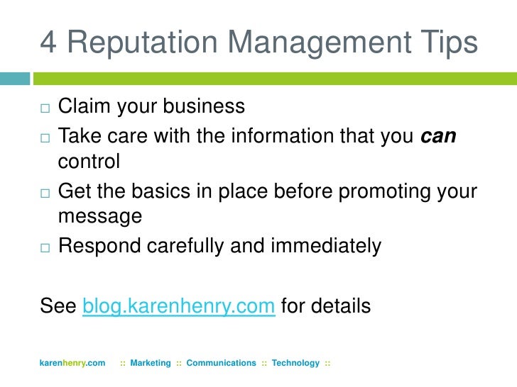 Online reputation management tips